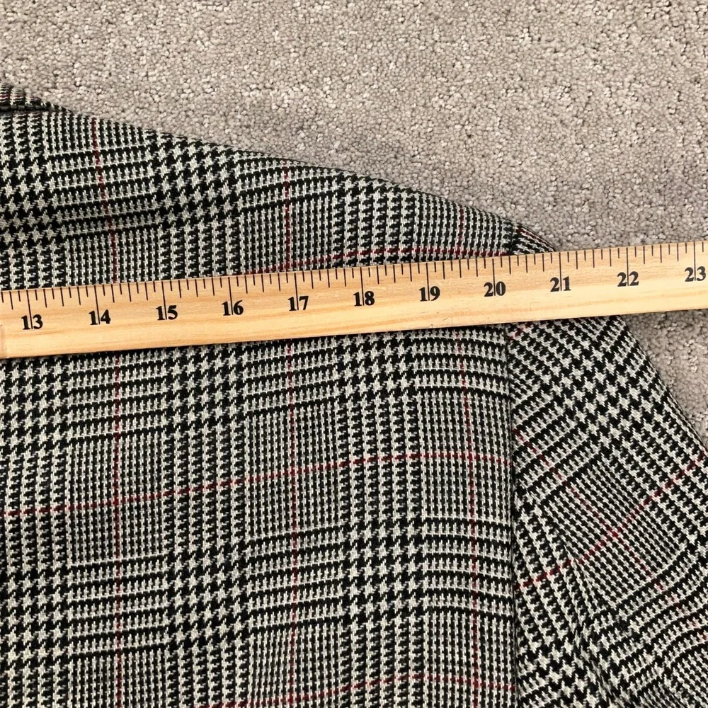 Burberrys‎ Jacobson's Blazer Men 47L Black Red Plaid Wool Jacket Classic USA
